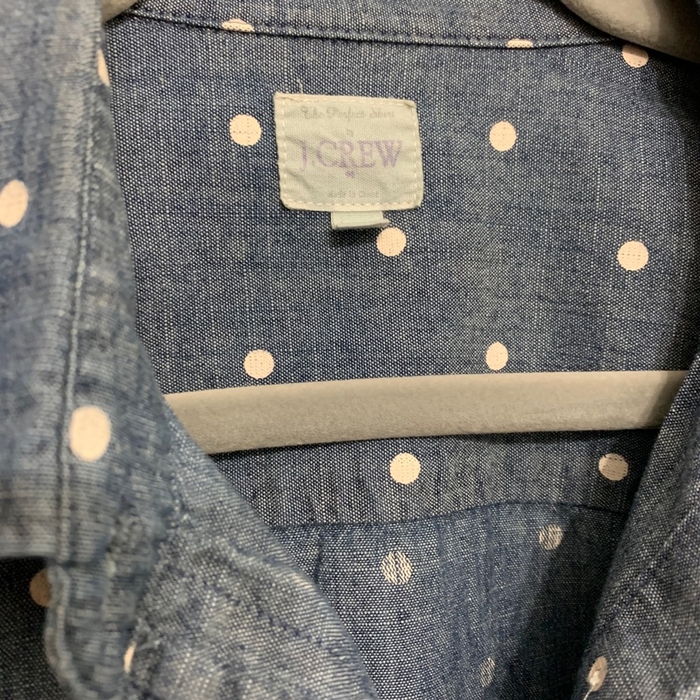 J.crew polka dot jean button-up 🐶